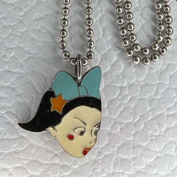 Rare Vintage Silver 925 Christian Dior John Galliano Period Girl Necklace 16" - Picture 4 of 8